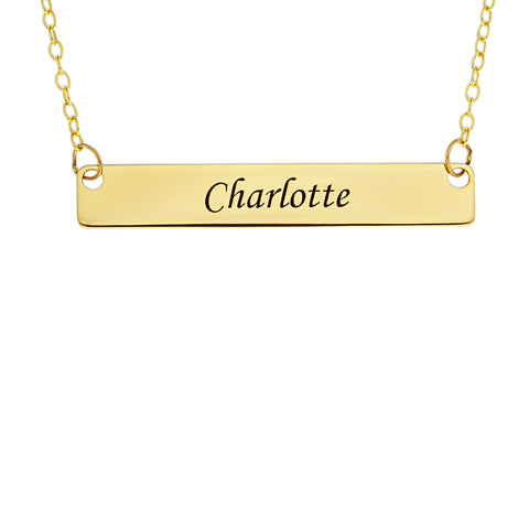 HORIZONTAL NAME BAR NECKLACE - GOLD