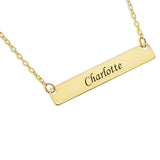 HORIZONTAL NAME BAR NECKLACE - GOLD