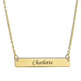 HORIZONTAL NAME BAR NECKLACE - GOLD