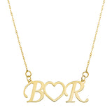 INITIAL HEART NECKLACE - GOLD