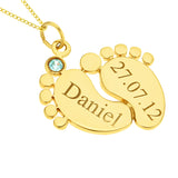 Baby Feet Personalized Pendent for Boys in 10k Gold