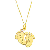Baby Feet Personalized Pendent for Girls in 10k Gold