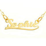 NAME NECKLACE WITH SWIRL - GOLD
