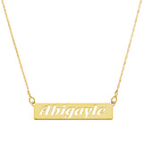 HORIZONTAL BAR CUT OUT NAME NECKLACE - GOLD