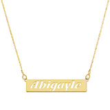 HORIZONTAL BAR CUT OUT NAME NECKLACE - GOLD