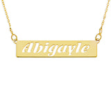HORIZONTAL BAR CUT OUT NAME NECKLACE - GOLD