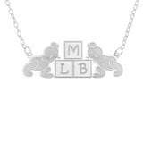 BEAR KIDS NECKLACE WITH  3 INITIALS - STERLING SILVER