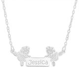 DANCING BALLERINA BEARS NAME NECKLACE - STERLING SILVER
