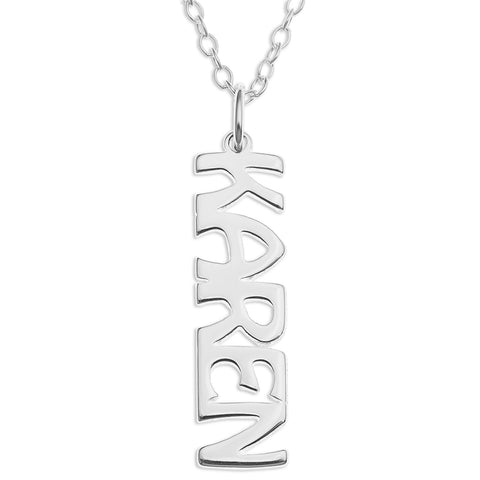VERTICAL NAME PENDENT - STERLING SILVER