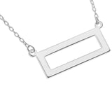 HORIZONTAL RECTANGULAR NAME NECKLACE ENGRAVED - STERLING SILVER
