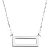HORIZONTAL RECTANGULAR NAME NECKLACE ENGRAVED - STERLING SILVER