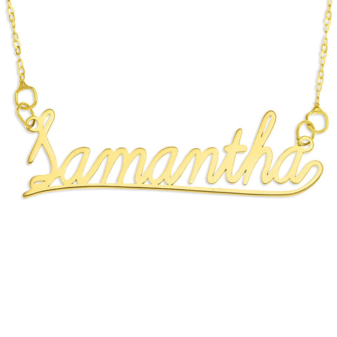 NAME NECKLACE LEARNING CURVE FONT - GOLD