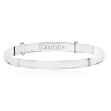 Baby Bangle Bracelet with personalized name engraved  in Sterling Silver 925.
