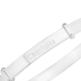 Baby Bangle Bracelet with personalized name engraved  in Sterling Silver 925.