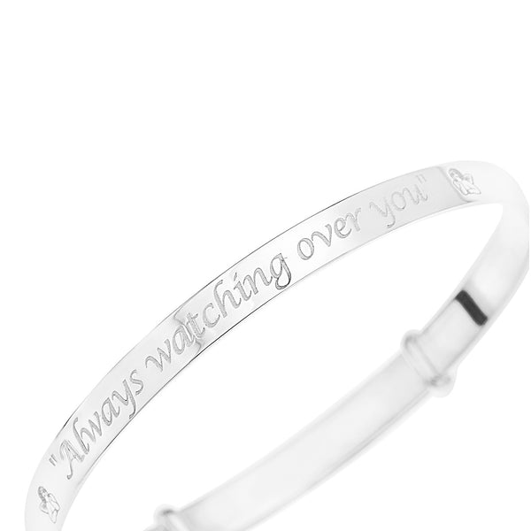 Bracciale Rigido Per Bambino In Argento Sterling 925 - Espandibile, Larghezza 6mm, Con Confezione Regalo, Regalo Battesimo/Nascita - 2
