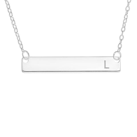 HORIZONTAL BAR NAME NECKLACE ENGRAVED - STERLING SILVER