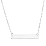 HORIZONTAL BAR NAME NECKLACE ENGRAVED - STERLING SILVER