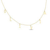Letter Charm Name Choker Necklace in 10k Gold.
