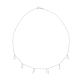 Letter Charm Name Choker Necklace in Sterling Silver 925