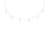 Letter Charm Name Choker Necklace in Sterling Silver 925