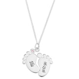 Baby Feet Personalized Pendent for Girls - STERLING SILVER