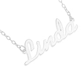 Name Necklace personalized in script font - STERLING SILVER