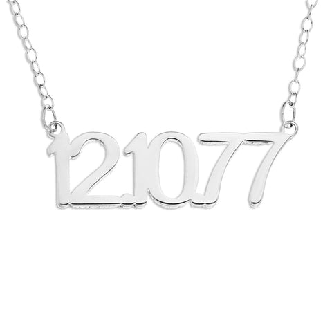 NUMBER NECKLACE - STERLING SILVER