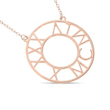 Roman Birthday Circle Necklace in Rose Gold plated Sterling Silver