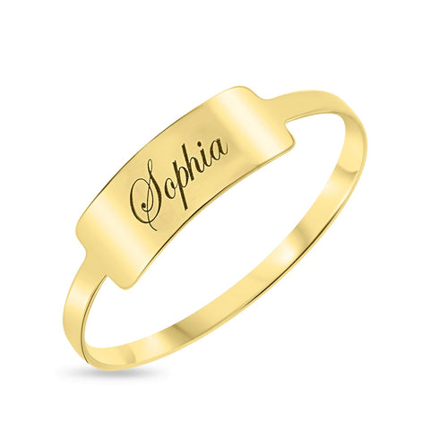 Name Bar ID Ring in 10k Gold