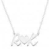 INITIAL HEART NECKLACE - STERLING SILVER