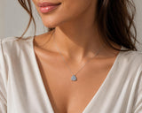 Flawless Trillion shape Sterling Silver Pendent Necklace Brilliant C Zirconia