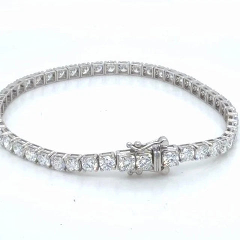 7.56 Ct Diamond Tennis Bracelet Brilliant Lab Grown 14K Authent. IGI E-F VVS