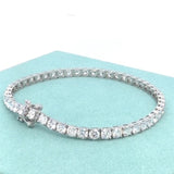7.56 Ct Diamond Tennis Bracelet Brilliant Lab Grown 14K Authent. IGI E-F VVS