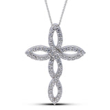 Infinity Cross Pendant Necklace 925 Sterling Silver set with Cubic Zirconia