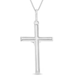 Sterling Silver Cross Pendant Crucifix Jesus 18" Curb Chain Religious Men Woman
