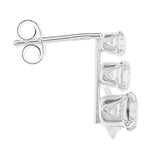 Cubic Zirconia Trilogy Pendent Necklace Earring studs Set Sterling Silver Gift