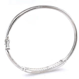 Cubic Zirconia set Sterling Silver 925 Cuff Bracelet Bangle female gift black cz