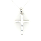 Diamond cut Cross Pendant Sterling Silver 925 18inch Curb Chain Religious gift