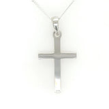 Diamond cut Cross Pendant Sterling Silver 925 18inch Curb Chain Religious gift