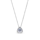 Flawless Trillion shape Sterling Silver Pendent Necklace Brilliant C Zirconia