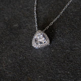 Flawless Trillion shape Sterling Silver Pendent Necklace Brilliant C Zirconia