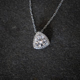 Flawless Trillion shape Sterling Silver Pendent Necklace Brilliant C Zirconia