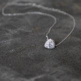 Flawless Trillion shape Sterling Silver Pendent Necklace Brilliant C Zirconia
