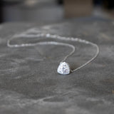 Flawless Trillion shape Sterling Silver Pendent Necklace Brilliant C Zirconia
