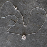 Flawless Trillion shape Sterling Silver Pendent Necklace Brilliant C Zirconia
