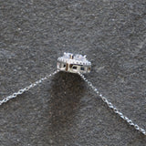 Flawless Trillion shape Sterling Silver Pendent Necklace Brilliant C Zirconia