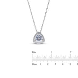 Flawless Trillion shape Sterling Silver Pendent Necklace Brilliant C Zirconia
