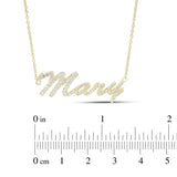 Sapphire set Sript Name Necklace in 14K Gold plated Sterling Silver