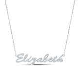 Sapphire set Sript Name Necklace in Sterling Silver