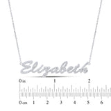 Sapphire set Sript Name Necklace in Sterling Silver